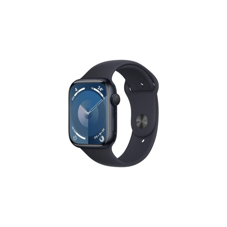 Apple Watch Serie 9 45mm Aluminium MidNight Sport Band MidNight M/L MR9A3QL/A