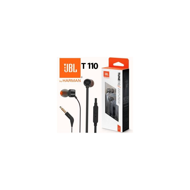 JBL Auricolari in-ear Tune 110 T110 Jack 3.5mm Black