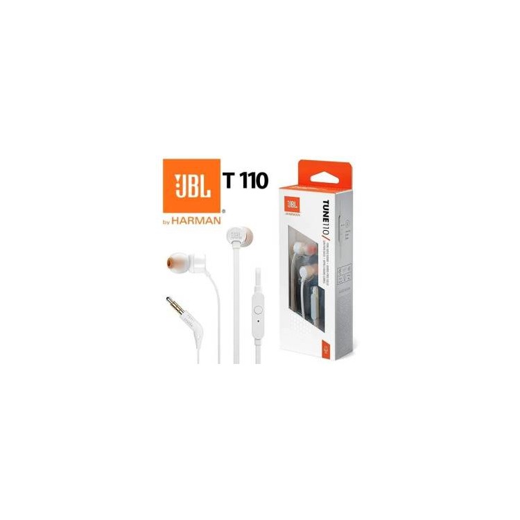 JBL Auricolari in-ear Tune 110 T110 Jack 3.5mm White