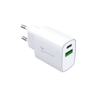 Techmade 20W Caricatore Universale USB-C + USB-A FC White