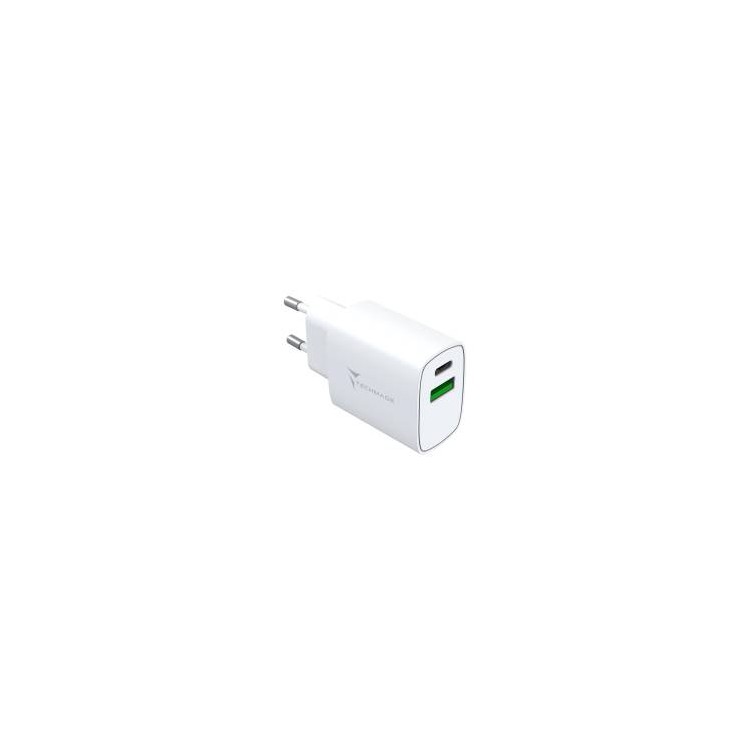 Techmade 20W Caricatore Universale USB-C + USB-A FC White