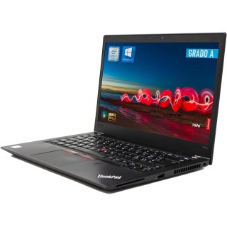 LENOVO ThinkPad T480s 14"|i7-8650U|8GB|256GB SSD|SWE|FHD|W10|BLACK - Grado AB